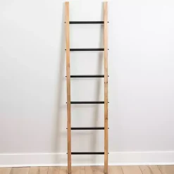 Decorative Accents>Kirklands Home Natural Wood and Black Metal Ladder