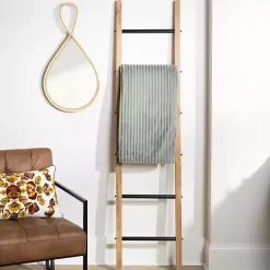 Decorative Accents>Kirklands Home Natural Wood and Black Metal Ladder