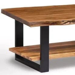 Kirklands Home Natural Wood and Metal Coffee Table