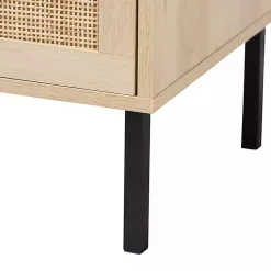 Kirklands Home Natural Wood and Metal Storage Shelf Nightsd Tan Online