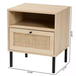 Kirklands Home Natural Wood and Metal Storage Shelf Nightsd Tan Online