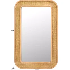 Kirklands Home Natural Wood and Rattan Alessa Wall Mirror Sale