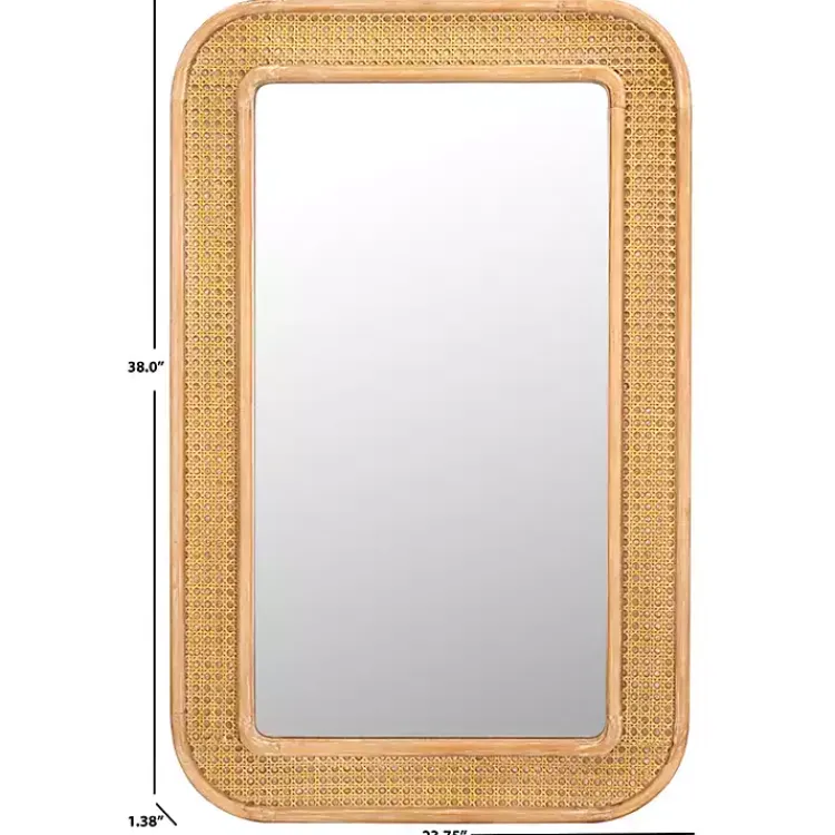 Kirklands Home Natural Wood and Rattan Alessa Wall Mirror Sale
