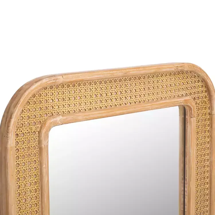 Kirklands Home Natural Wood and Rattan Alessa Wall Mirror Sale