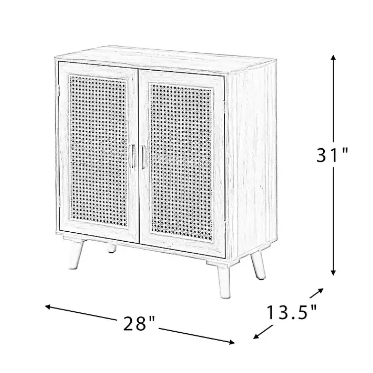 Kirklands Home Natural Wood and Rattan 2-Door Cabinet Brown Clearance