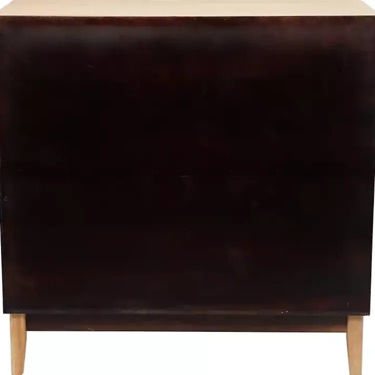 Kirklands Home Natural Wood and Rat 2-Door Storage Cabinet Tan Outlet