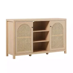 Kirklands Home Natural Wood and Rat 2-Door Sideboard Tan Discount