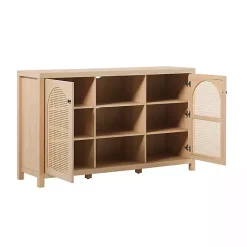 Kirklands Home Natural Wood and Rat 2-Door Sideboard Tan Discount