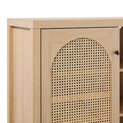 Kirklands Home Natural Wood and Rat 2-Door Sideboard Tan Discount