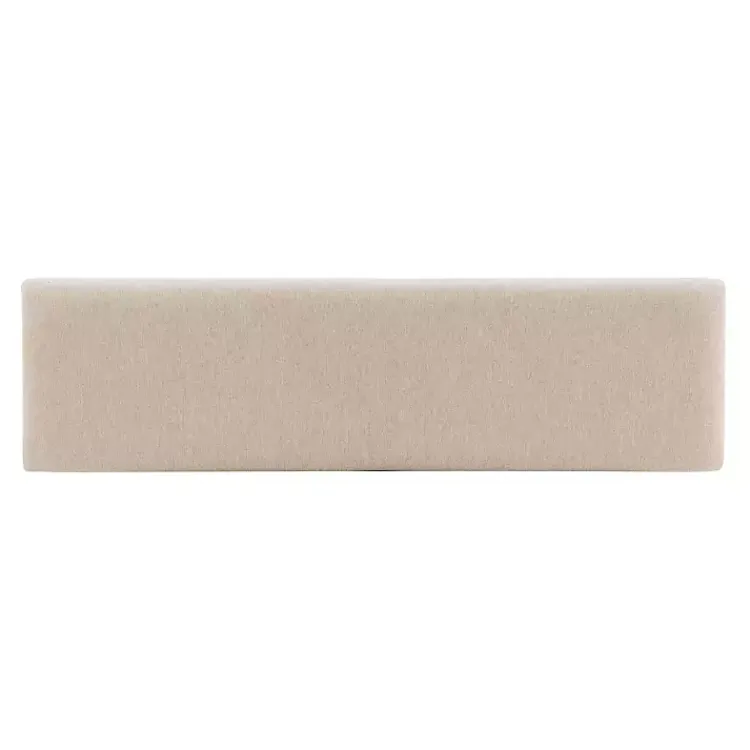 Kirklands Home Natural Wood and Upholstered Seat Bench Tan