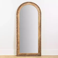 Kirklands Home Natural Wood Beaded Arch Leaner Mirror Clearance