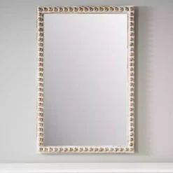 Kirklands Home Natural Wood Beaded Frame Mirror Sale