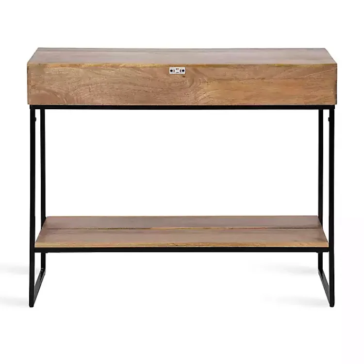 Kirklands Home Natural Wood Metal Console Table Black Online