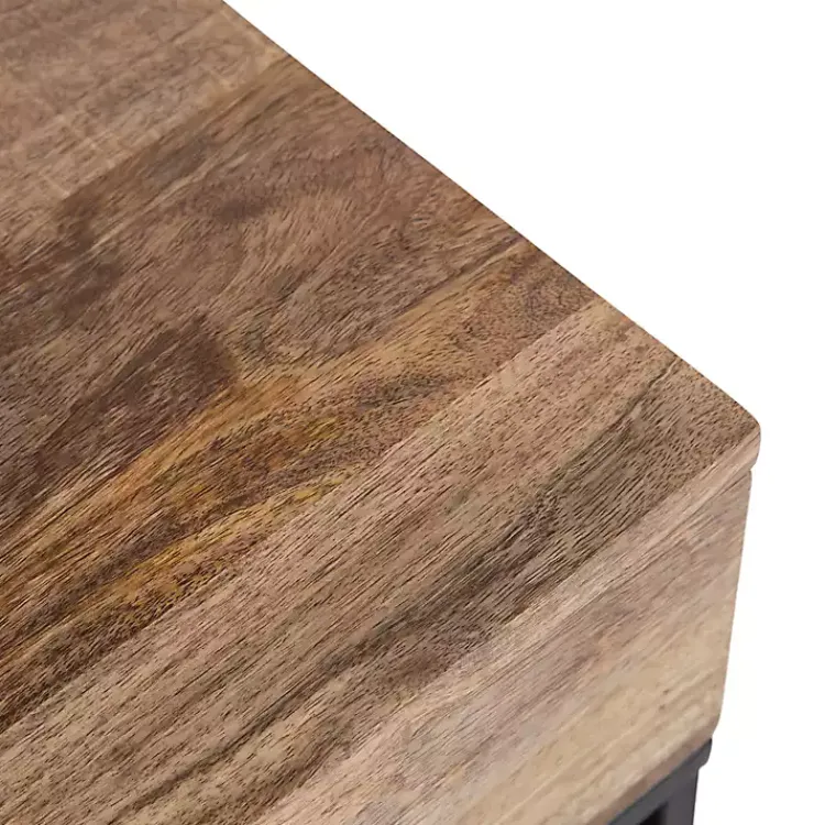 Kirklands Home Natural Wood Metal Accent Table Black Discount