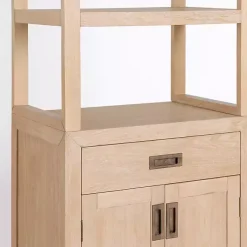 Kirklands Home Natural Wood Bookcase Modular Cabinet Tan Hot