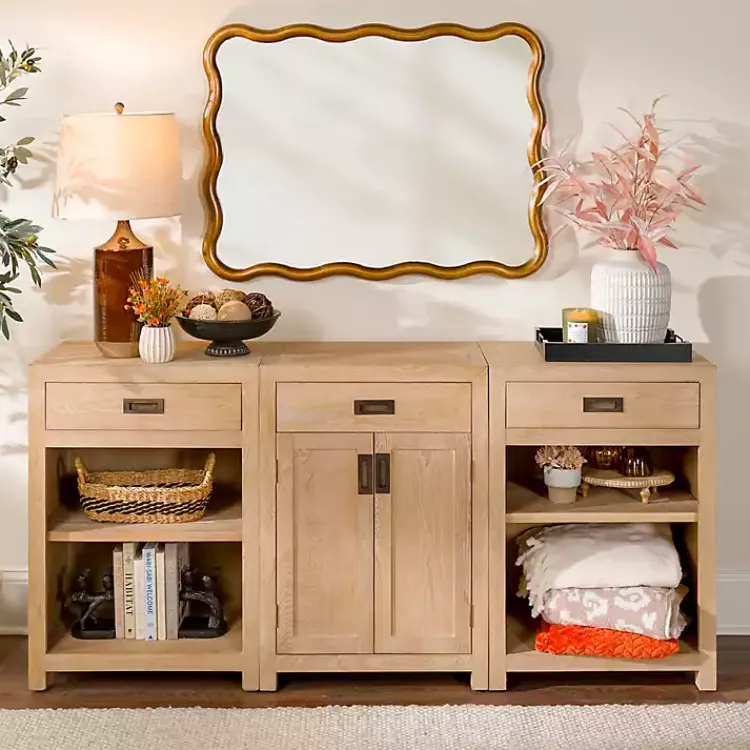 Kirklands Home Natural Wood Closed Modular Cabinet Tan Online