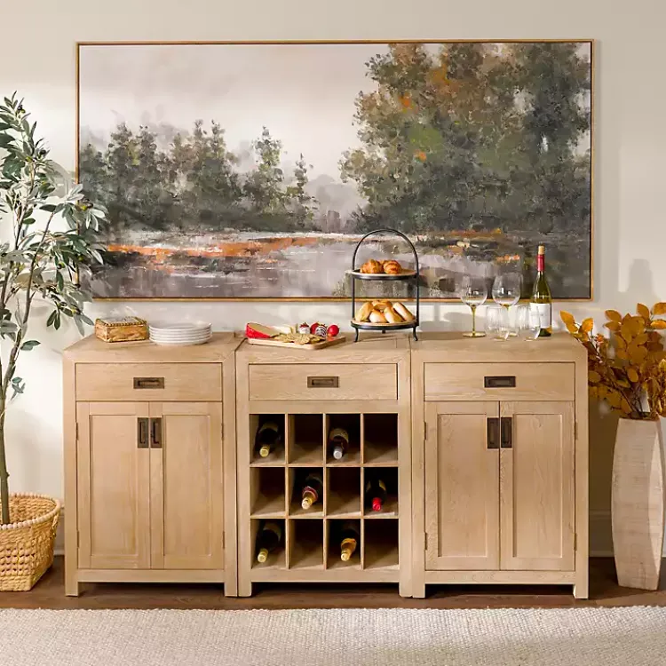Kirklands Home Natural Wood Closed Modular Cabinet Tan Online