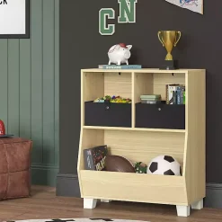 Kirklands Home Natural Wood Cubby Cabinet Tan New