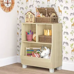 Kirklands Home Natural Wood Cubby Cabinet Tan New