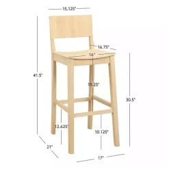 Kirklands Home Natural Wood Devin Bar Stools, Set of 2 Tan