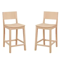 Kirklands Home Natural Wood Devin Counter Stools, Set of 2 Tan Best