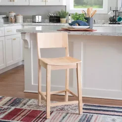 Kirklands Home Natural Wood Devin Counter Stools, Set of 2 Tan Best