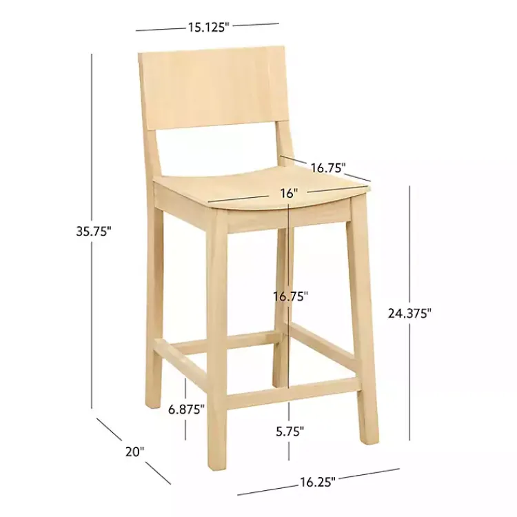 Kirklands Home Natural Wood Devin Counter Stools, Set of 2 Tan Best