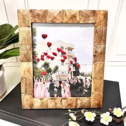 Picture Frames>Kirklands Home Natural Wood Diamond Textured Picture Frame, 8x10 Brown