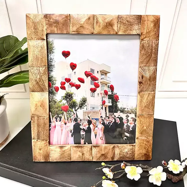Picture Frames>Kirklands Home Natural Wood Diamond Textured Picture Frame, 8x10 Brown