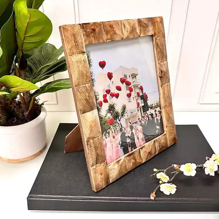 Picture Frames>Kirklands Home Natural Wood Diamond Textured Picture Frame, 8x10 Brown