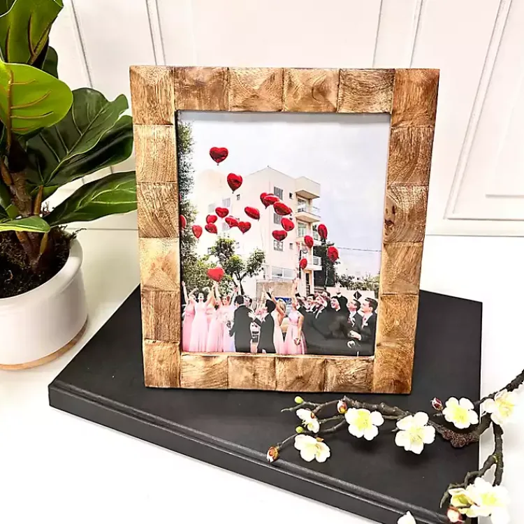 Picture Frames>Kirklands Home Natural Wood Diamond Textured Picture Frame, 8x10 Brown