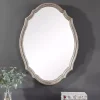 Kirklands Home Natural Wood Distressed Curved Frame Mirror New