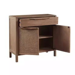 Kirklands Home Natural Wood 2-Door Cane Webbing Chest Tan Hot