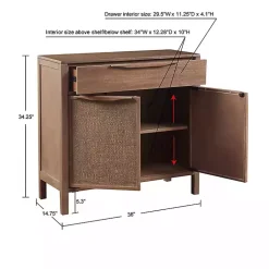 Kirklands Home Natural Wood 2-Door Cane Webbing Chest Tan Hot