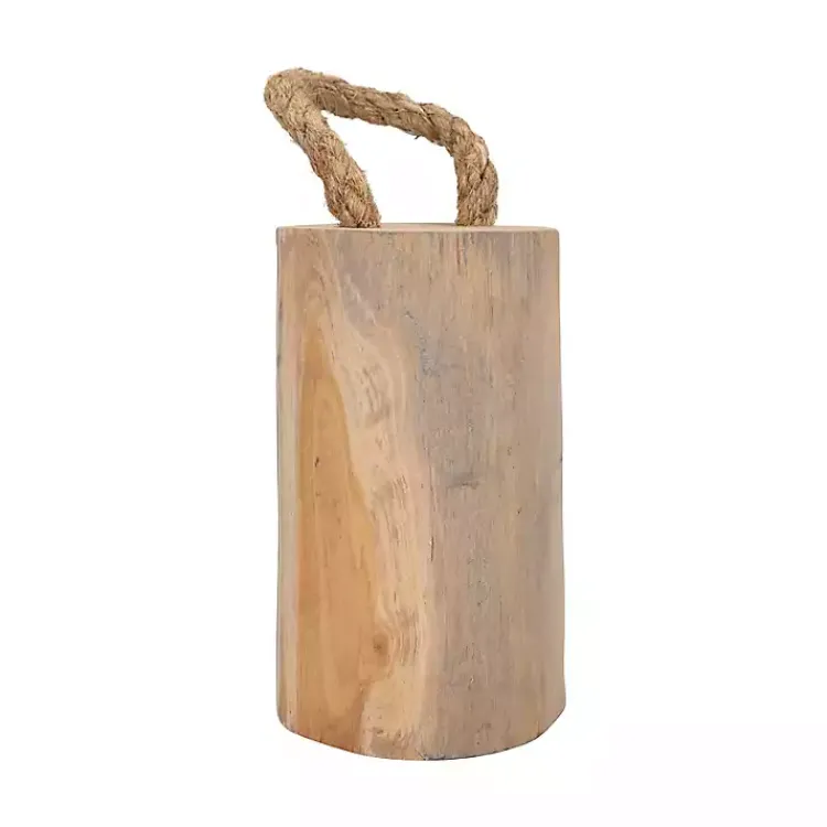 Decorative Accents>Kirklands Home Natural Wood Door Stopper Brown