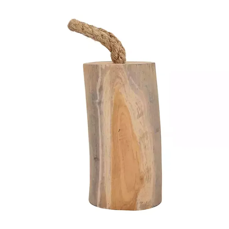 Decorative Accents>Kirklands Home Natural Wood Door Stopper Brown
