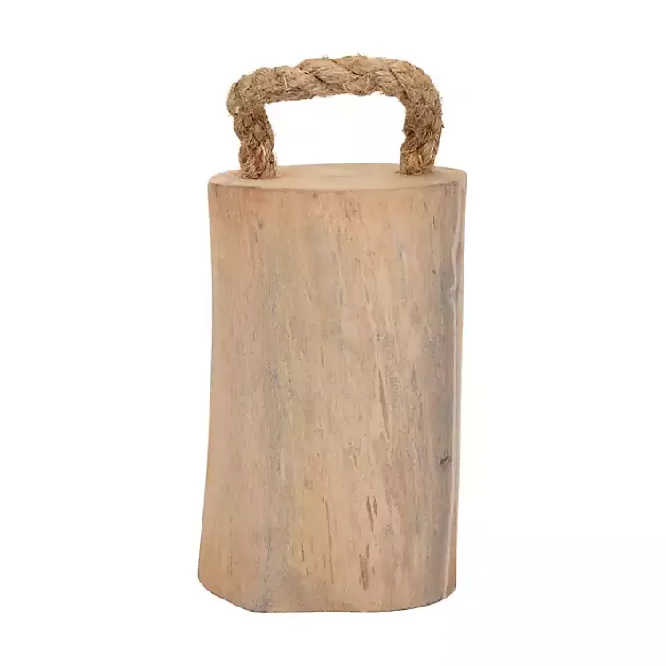 Decorative Accents>Kirklands Home Natural Wood Door Stopper Brown
