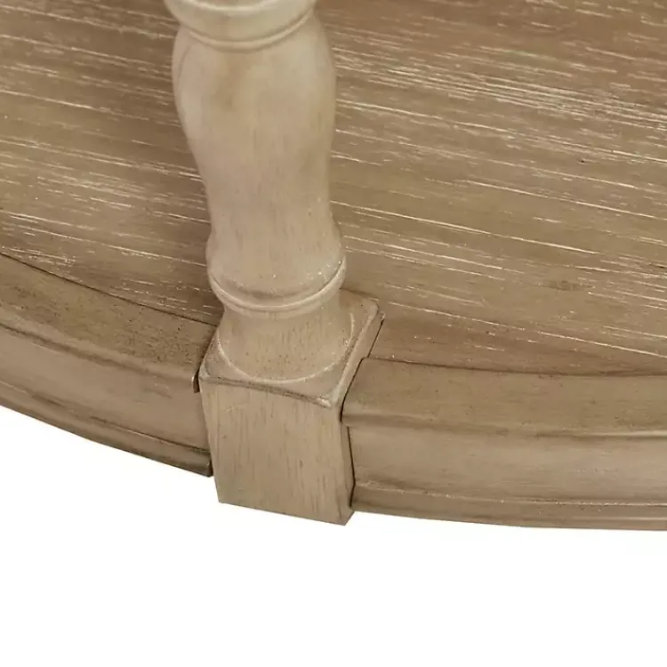Kirklands Home Natural Wood Finish Turned Leg Round Coffee Table Clearance