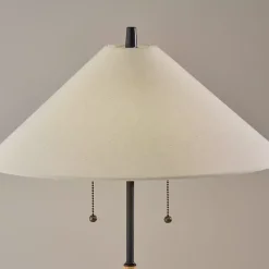Kirklands Home Natural Wood Flare Two-Bulb Table Lamp