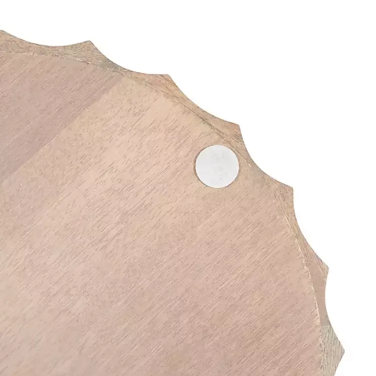Decorative Trays>Kirklands Home Natural Wood Fluted Lissi Round Serving Tray Tan