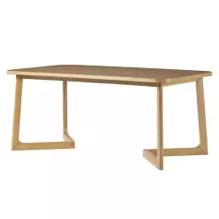 Kirklands Home Natural Wood Geometric Legs Dining Table Tan New