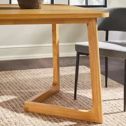 Kirklands Home Natural Wood Geometric Legs Dining Table Tan New