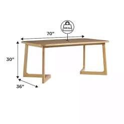 Kirklands Home Natural Wood Geometric Legs Dining Table Tan New