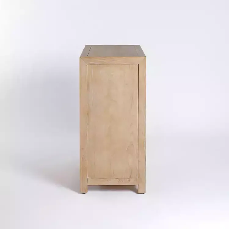 Kirklands Home Natural Wood Glass Door Modular Cabinet Tan Discount