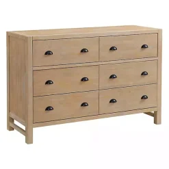 Kirklands Home Natural Wood Grain 6-Drawer Dresser Tan New