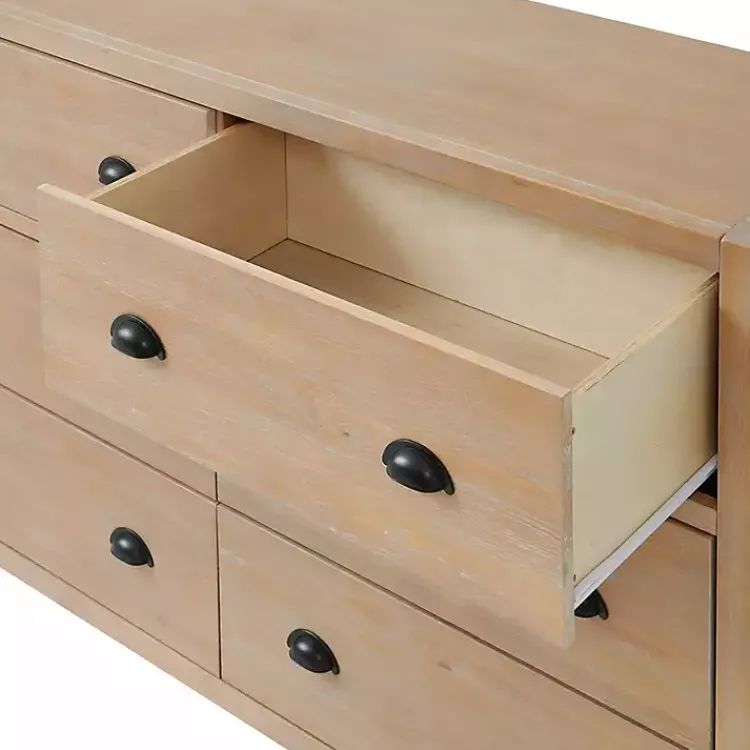 Kirklands Home Natural Wood Grain 6-Drawer Dresser Tan New