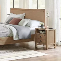 Kirklands Home Natural Wood Grain Open Storage Nightsd Tan Hot