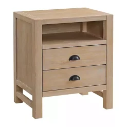 Kirklands Home Natural Wood Grain Open Storage Nightsd Tan Hot