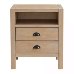 Kirklands Home Natural Wood Grain Open Storage Nightsd Tan Hot