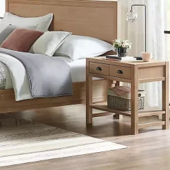 Kirklands Home Natural Wood Grain Open Shelf Nightsd Tan Online